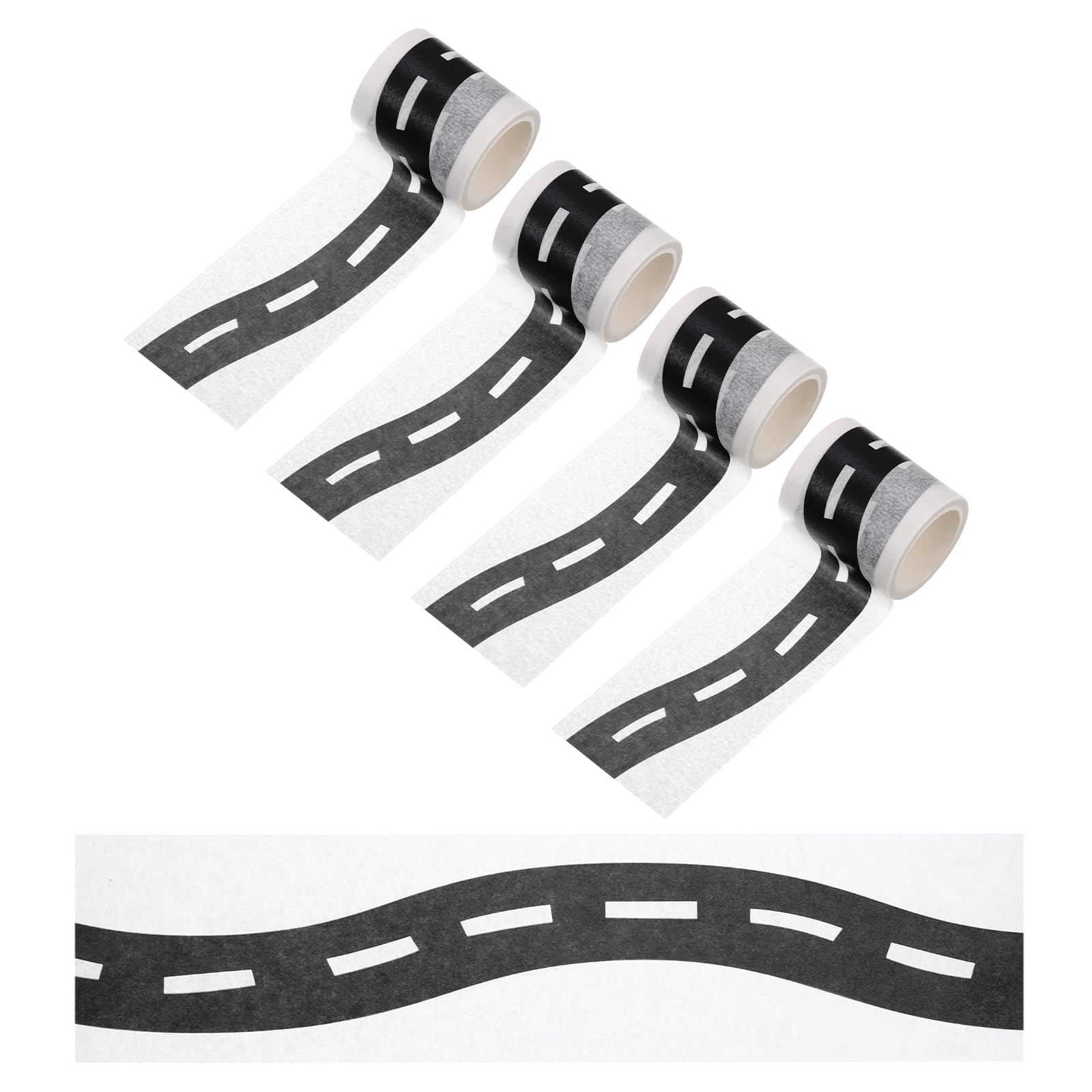 PATIKIL 66ft Car Track Tape Traffic Washi Tape Highway Train for DIY Craft Art Journal Scrapbook Planner Style 5, Black