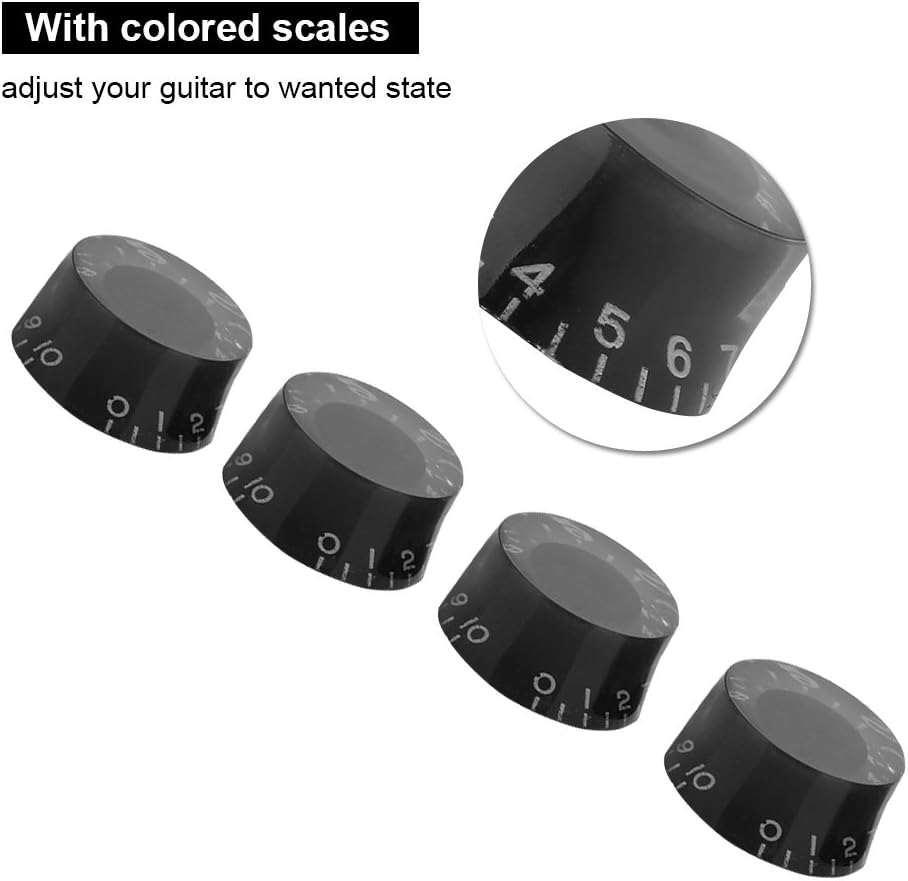 Electric Guitar Knobs, 4pc Set for Tone Speed & Volume Control - Image 3