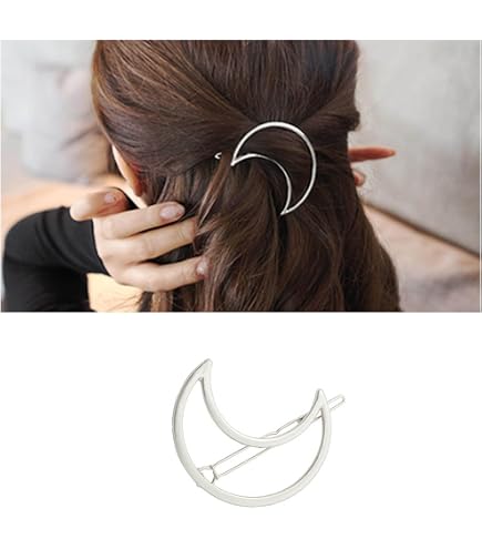 Amazon.com : AKOAK Hollow Hoop Crescent Moon Shape Geometric  display picture 2