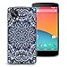 Case for Nexus 5, CasesByLorraine Blue Mandala Floral Pattern Case Plastic Hard Cover for LG Google Nexus 5 (N15-2)