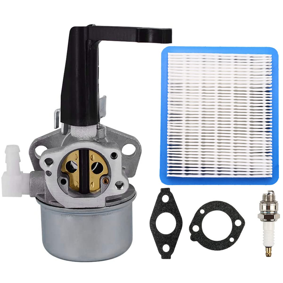 ZAMDOE 696065 Carburetor Compatible for Briggs & Stratton 697422 110402 110412 215369 5HP 5.5HP 6HP Tiller Horizontal Engine Generator Intek Motor Water Pump with Gasket Air Filter Spark Plug