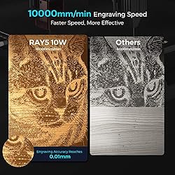 Longer RAY5 10W Laser Engraver, 60W Higher Accuracy