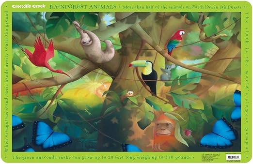 Amazon Com Crocodile Creek Placemats Jungle Animals 1 Ea Home