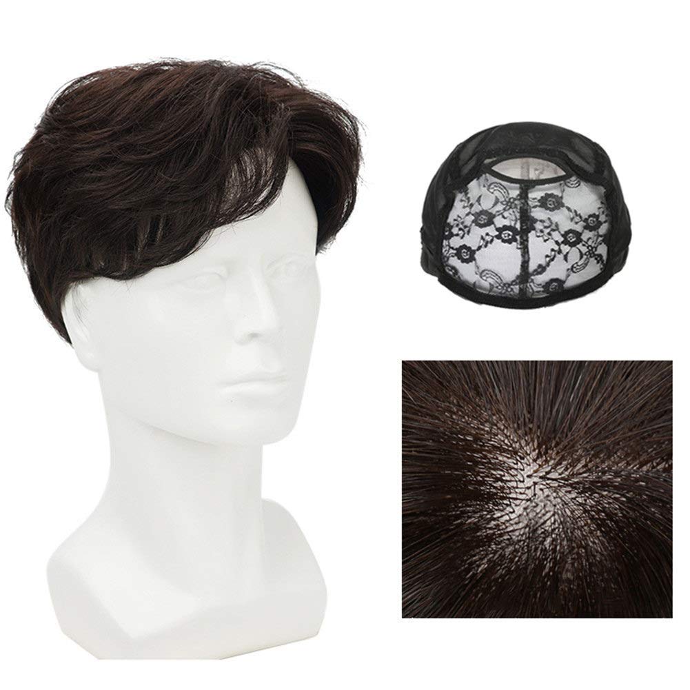 Remeehi Men S Toupee Clip In Hairpieces Topper Hand Tied Human