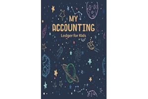 My Accounting Ledger for Kids: Color seamless space in space Simple bookkeeping journal, expense, income tracker helps your k