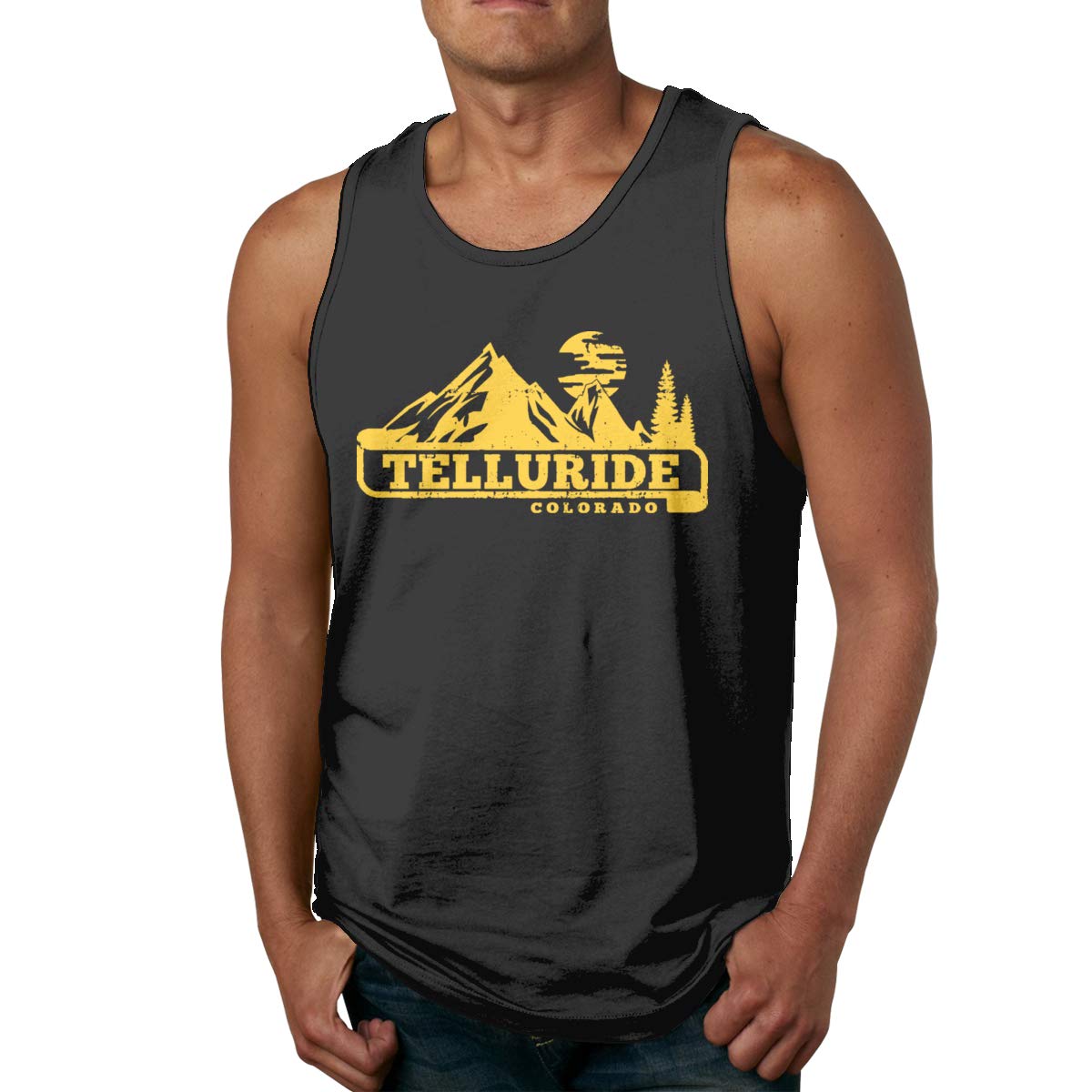 Telluride Yellow Workout Muscle Bodybuilding Sleeveless T Shirt