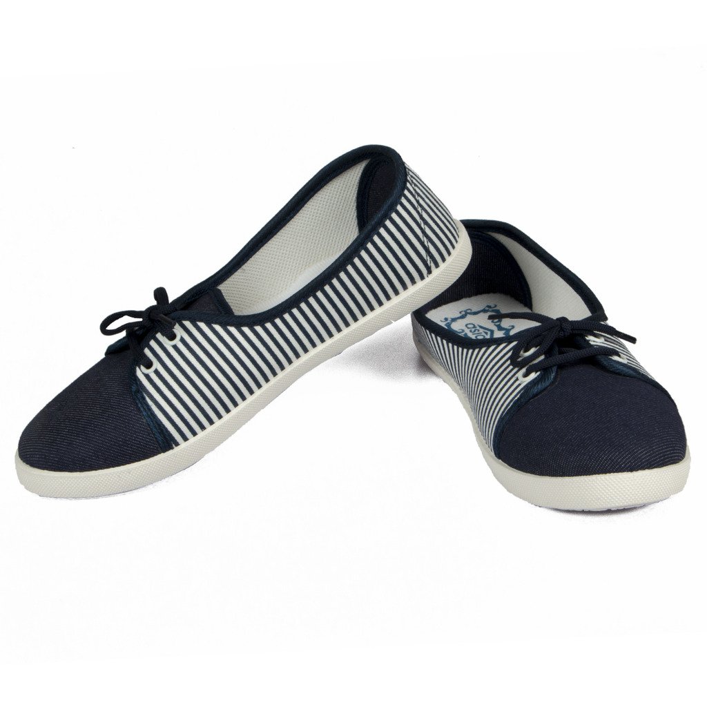 asian shoes lr-82 navy blue white canvas women shoes