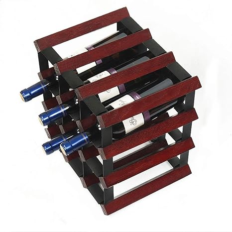 Life accessories Wine Rack 12 botellas de madera maciza Soporte de
