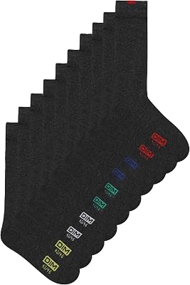 Uomo - Calzini Ecodim x5 | Talloni e dita rinforzati | Cotone morbido a maglia fine | Comfort quotidiano