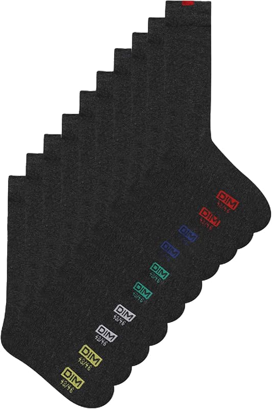 Uomo - Calzini Ecodim x5 | Talloni e dita rinforzati | Cotone morbido a maglia fine | Comfort quotidiano