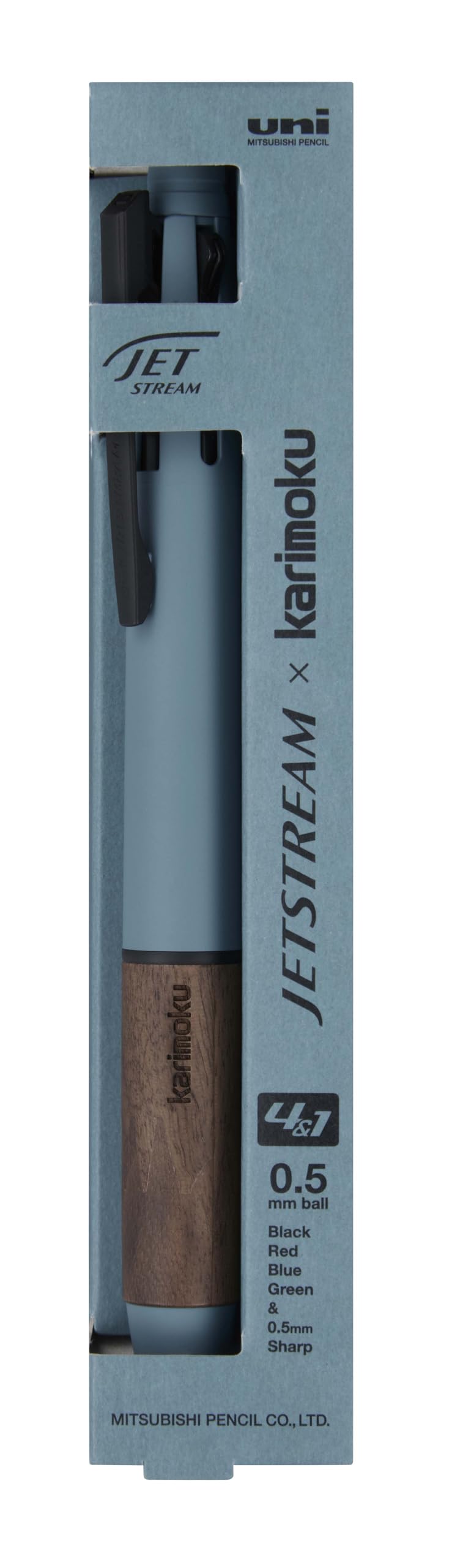 Photo 1 of ???? Mitsubishi Pencil MSXE5KF05.71 Multifunction Pen Jet Stream Karimoku 4&1 0.5 Steel Blue