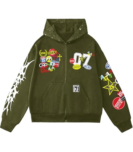 Amazon.com: COOLMONAR Mens Cartoon Graphic Hoodies Streetwear