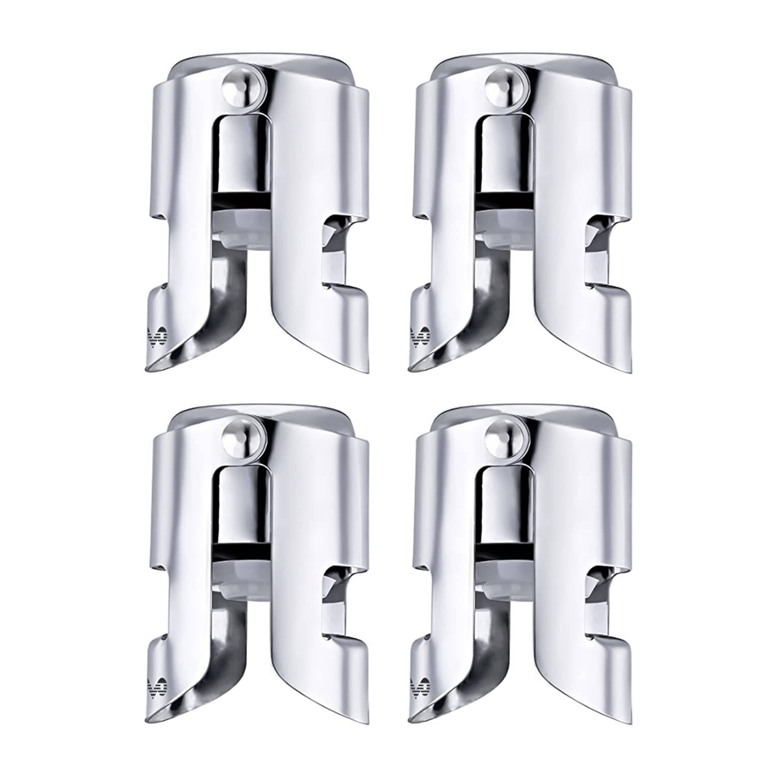 Photo 1 of OWO Champagne Bottle Stoppers Stainless Steel, Reusable Champagne Cork & Saver Stopper, Leak Proof Prosecco & Sparkling Wine Plug, Bubble Retention Protection ?Silver, 4 Pack?