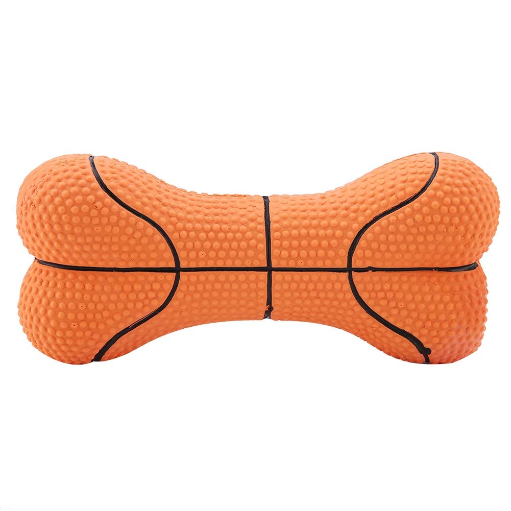FOKH Dura Play Bone Dog Toy, Environmentally-Friendly Lightweight Bite-Resistant Dog Squeaky Toy, for Fetching And Tossing Games Pets(basketball)