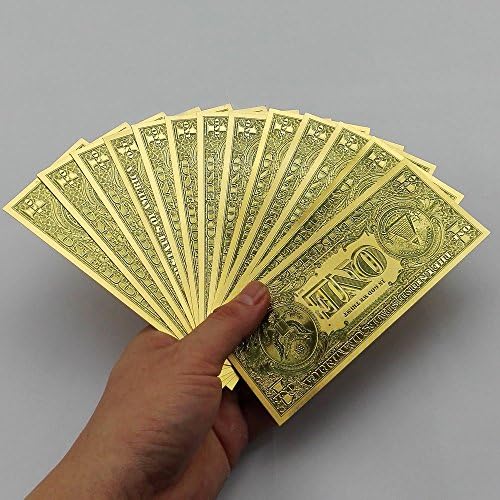 10pcs USD 1 dollar Gold Foil Shining Golden Paper Money Banknotes Crafts UNC New