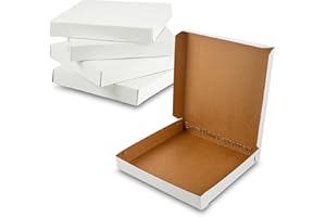 MT Products Extra Thin White Pizza Boxes - 12" x 12" x 1.9" (Pack of 10) - Lightweight and Convenient - Made in the USA