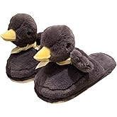 VTTDB Duck Slippers for Women Fuzzy Animal Plush Slippers Winter Indoor House Slides Warm Fluffy Slipper for Men