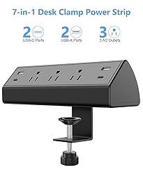 Jgstkcity Desk Clamp Power Strip,40W Total Fast