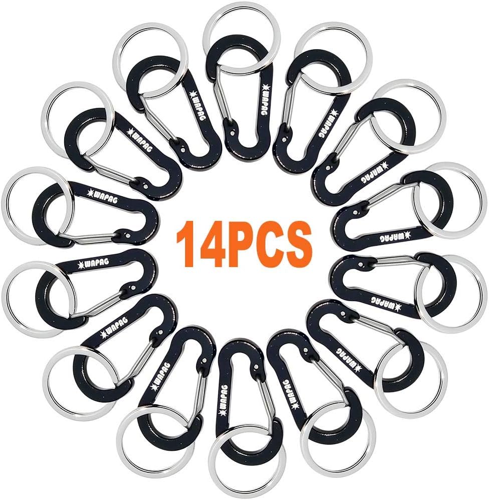 WAPAG Carabiner Clip, 2 inch Small Carabiner, Aluminum Mini Carabiner for Keys, Small Items, Daily Life, Camping, Hiking, Running