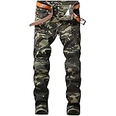 QZH.DUAO Men's Camo Denim Jeans