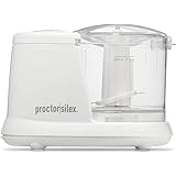 Proctor Silex Durable Mini Food Processor & Vegetable Chopper to Chop, Puree & Emulsify, 1.5 Cup, White