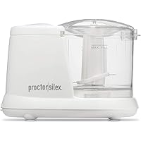 Proctor Silex Durable Mini Food Processor & Vegetable Chopper to Chop, Puree & Emulsify, 1.5 Cup, White