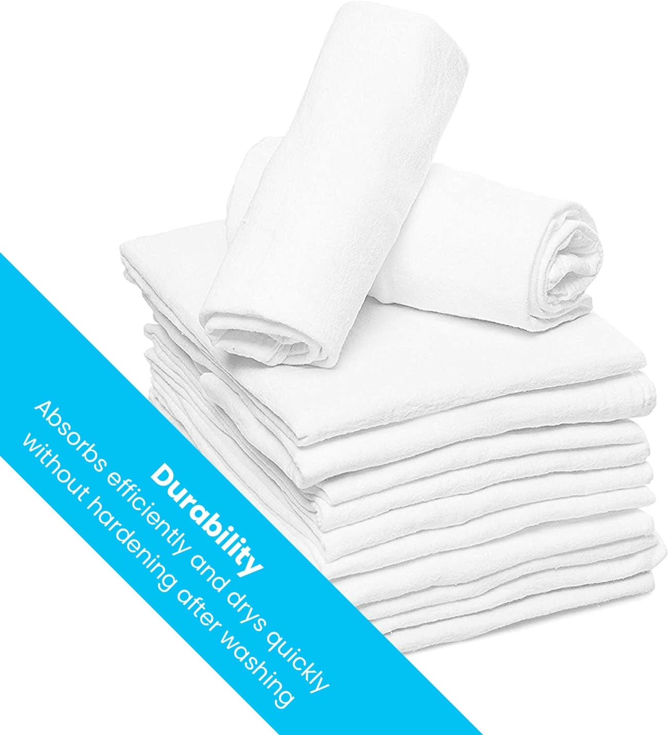 Zeppoli 12-Pack Flour Sack Towels - 31" x 31" Kitchen Towels - Absorbent White Dish Towels - 100% Ring Spun Cotton Bar Towels: Home & Kitchen