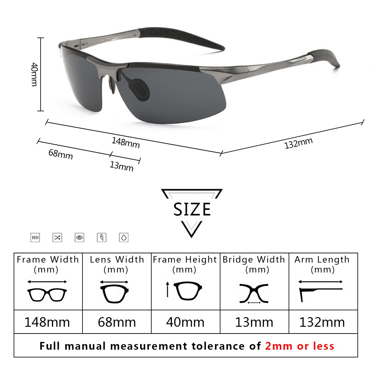 Sunglasses for Men WISH CLUB Men\'s Sports Style Polarized Sunglasses For Outdoor