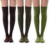 MEIKAN Green Thigh High Socks, Knee High Socks for