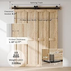 AONAYIOA 84"/7FT Bi-Folding Sliding Barn Door