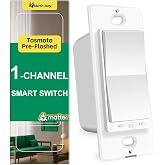 Matter Smart Switch homkit by Martin Jerry, tasmota preflashed on This ESP32 chip 1 Channel WiFi Smart Light Switch with Energy Monitor for Your Smart Home, Support Both MQTT and Matter, 1-Pack