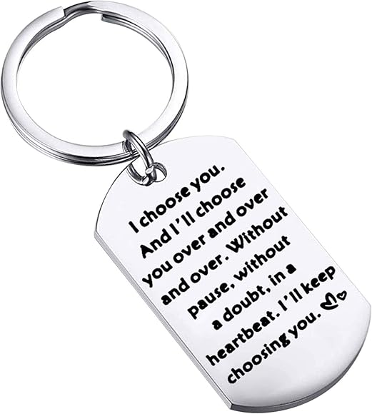 to my husband i choose you keychain
