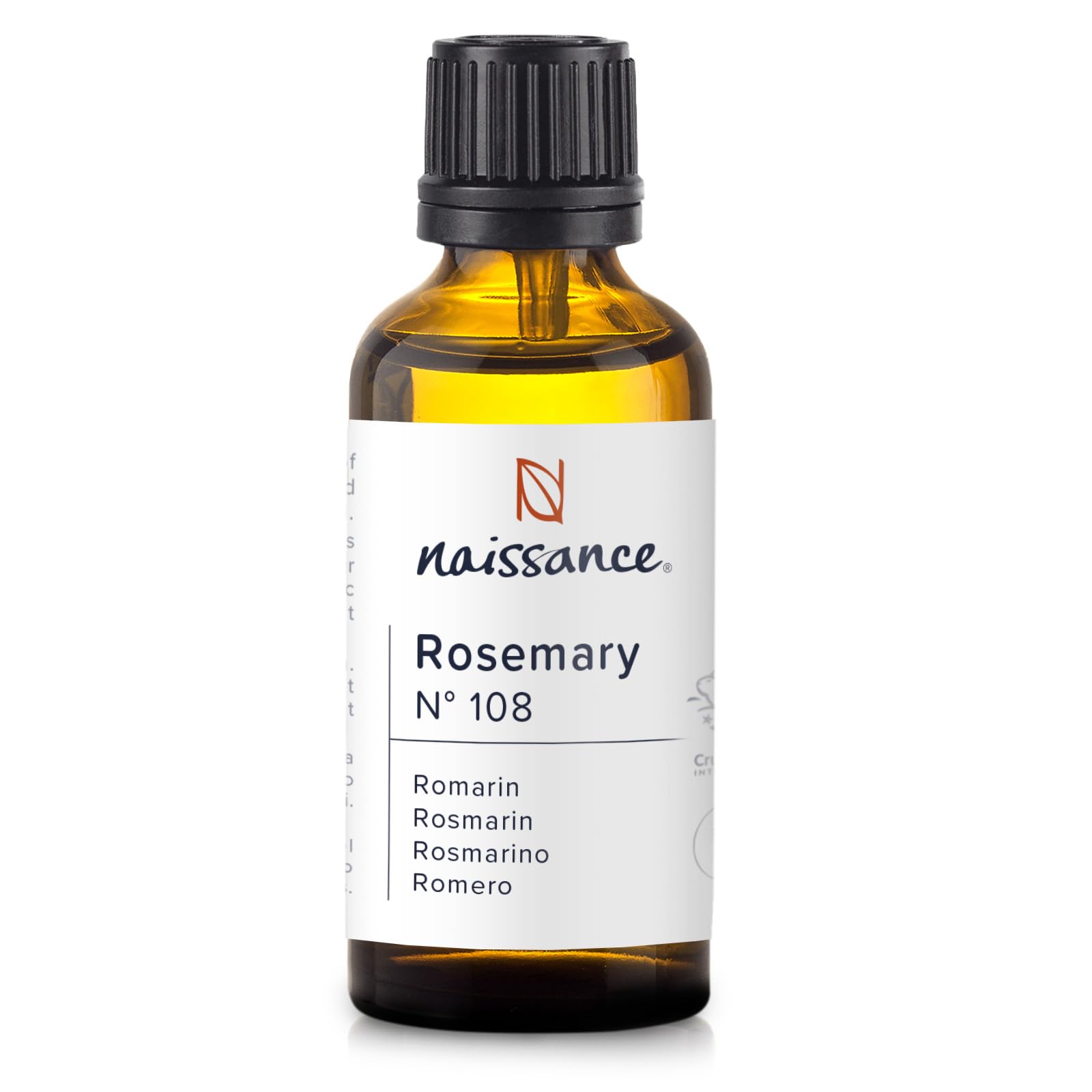 Naissance Rosemary Essential Oil (No. 108) - 50ml - Pure, Natural, Cruelty Free, Vegan, Steam Distilled and Undiluted - Use in Aromatherapy, Massage Blends, Humidifiers & Diffusers