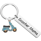 SEIRAA Scooter Mama Keychain Scooter Keyring Scooter Driver Gifts Scooters Owner Gifts Italian Moped Scooter Keychain
