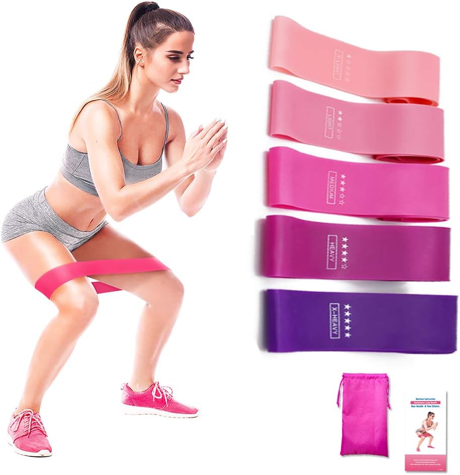 BEILENING Resistance Bands, [Set of 4/5] Skin-Friendly Resistance Fitness Exercise Loop Bands with 4/5 Different…