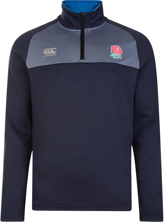 Canterbury England Rugby Fleece 1/4 Zip 2017 - Graphite/Folkstone: Amazon.co.uk: Sports & Outdoors