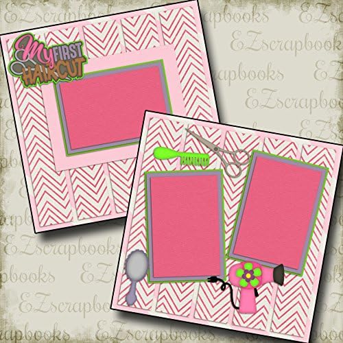 FIRST HAIRCUT GIRL - Premade Scrapbook Pages - EZ Layout 2154