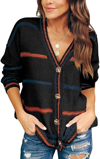 striped cardigan sweater