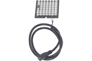 12V DC IR Night Vision Lamp for Security Cameras with 48 High-Power 850nm Black LEDs Invisible Light Surveillance Lighting Co
