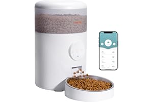 WOPET Automatic Cat Food Dispenser,WiFi Dog Feeder with APP Control, Automatic Cat Feeder with Stainless Steel Bowl, 15 Meals Per Day, Up to 10s Meal Call for Pets