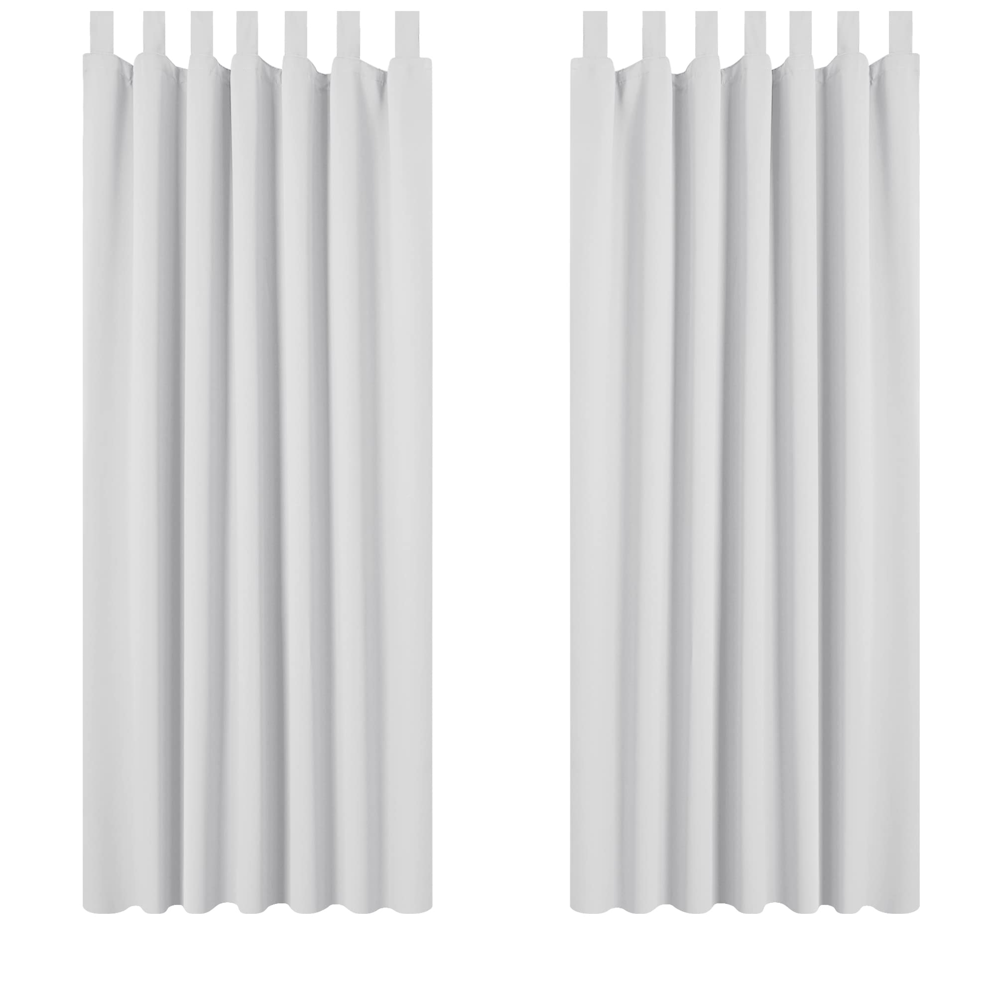 Deconovo Solid Tab Top Curtains Blackout Curtains Thermal Insulated Curtains for Nursery Silver Grey W55 x L82 Inch One Pair