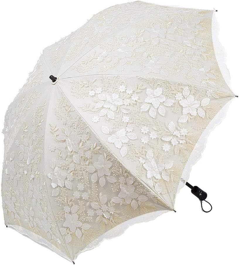 Honeystore Travel Sun Parasol Folding Brolly Anti-uv Sunshade Vintage Umbrella