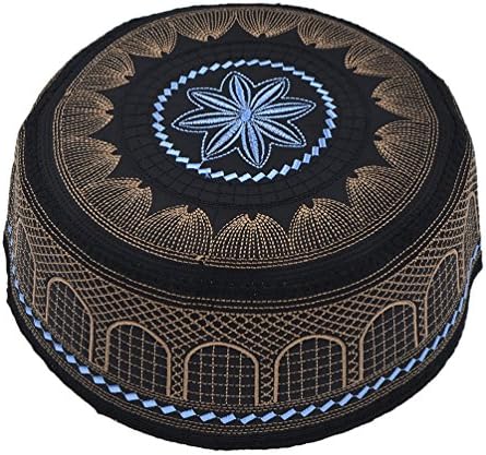 BetterUS Men Muslim Prayer Hat Skull Cap Beanie Embroidery Taqiyah Hat