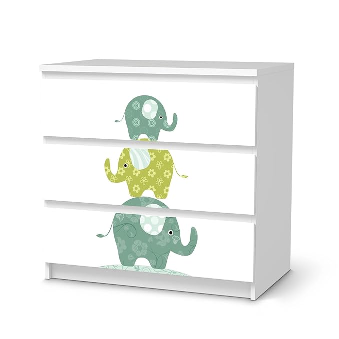 creatisto Möbelfolie IKEA Malm 3 Schubladen/Deko für Kinderzimmer und Babyzimmer/Wohnaccesoires und Möbel-Sticker passend zu 