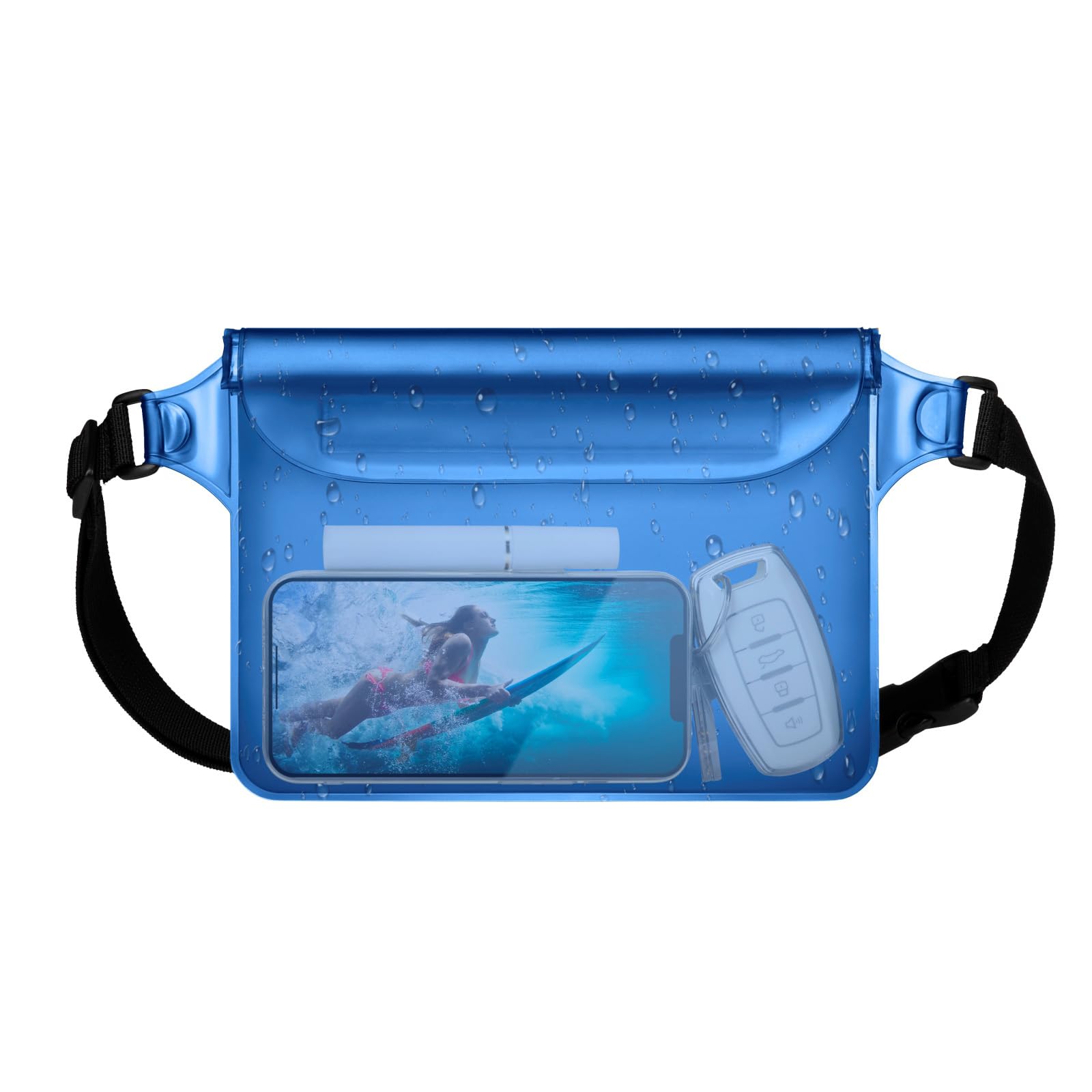 Photo 1 of F-color Waterproof Fanny Pack - Waterproof Phone Pouch with Waist Strap - Cruise Essentials 2025 Must Haves Waterproof Pouch Dry Bag Keep Phone Valuables Safe for Beach Kayaking Boating Fishing