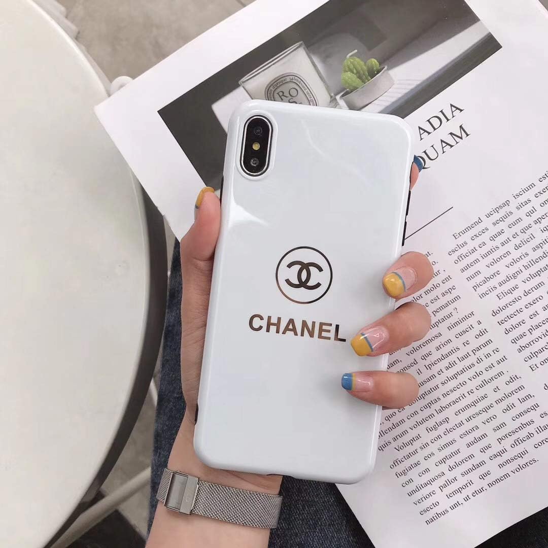 Fashion iPhone Xs MAX, New Elegant Luxury Classic Logo Thin TPU iPhone Xs MAX Case - White
