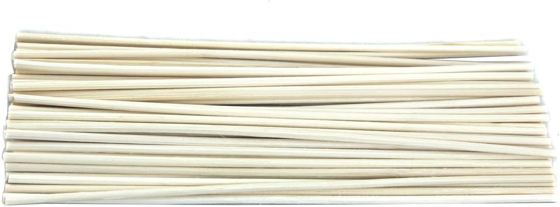 Simoutal Reed Diffuser Sticks 50pcs, Wood Rattan Reed Sticks, Replacement Refill Sticks Essential Oil Aroma Diffuser Sticks (10.2 inch, Natural)
