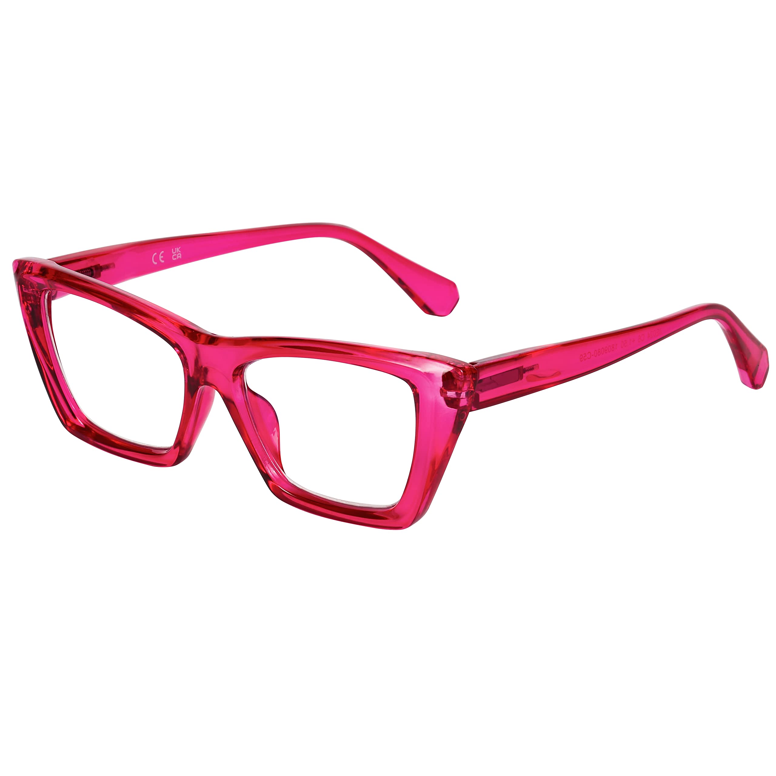 DOOViC Cats Eye Reading Glasses for Women 1.0 Rose Red Frame Blue Light Filter Readers Glasses