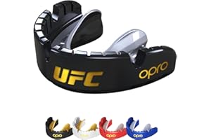OPRO Gold Level UFC Mouthguard for Braces, Adults and Junior Sports Mouth Guard, Featuring Revolutionary Fitting Technology for UFC, Boxing, MMA, Martial Arts, BJJ and All Contact Sports (Black)