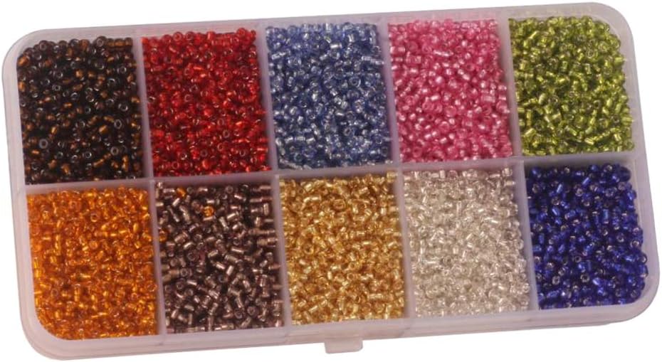 Bonarty 11000x Crystal Resin Beads Jewelry Making Findings Ornaments Sewing Crafts Gifts - silver filled, 2mm